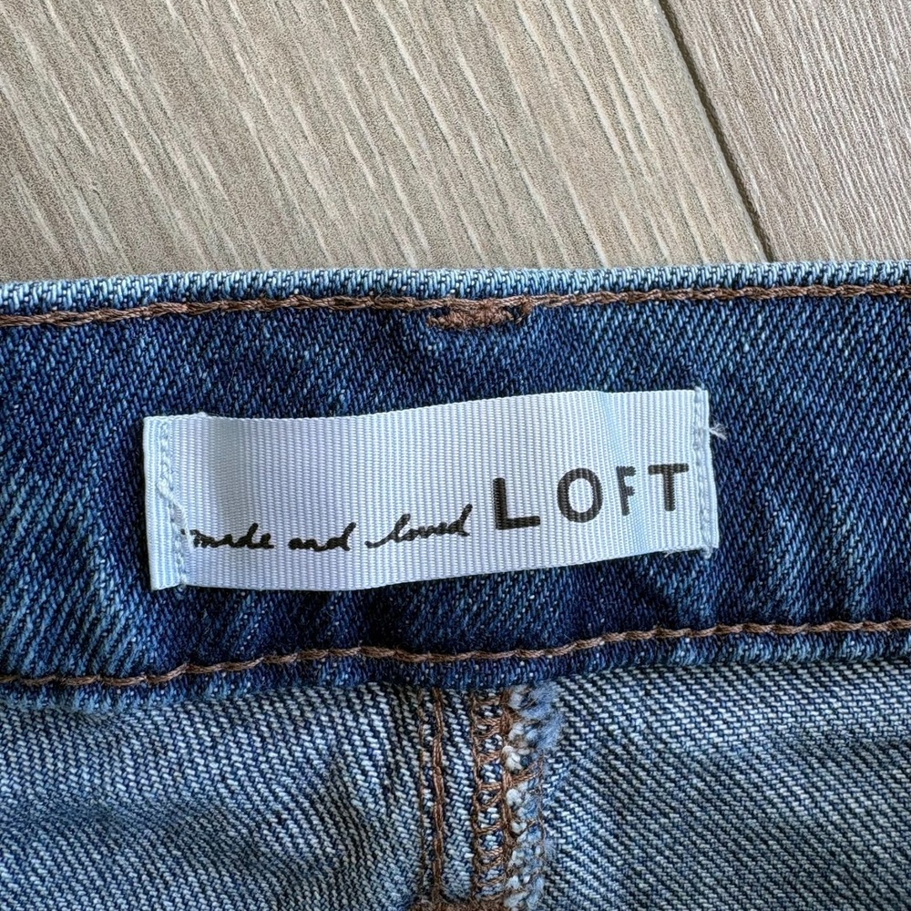 Loft Womens Indigo Blue Denim Comfort Stretch The Wide Leg Jeans Size 30/10 - Picture 4 of 12